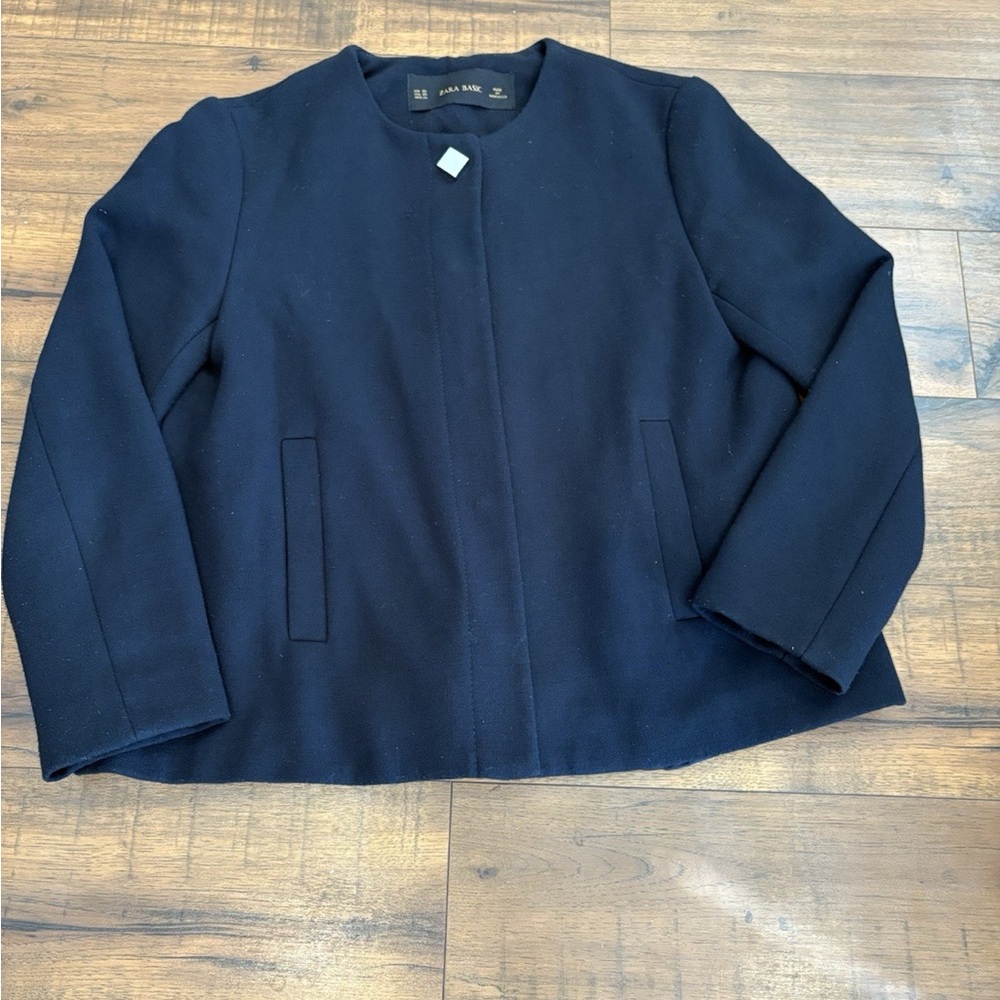Zara Basic Charcoal Jacket with Silver Button Siz… - image 1